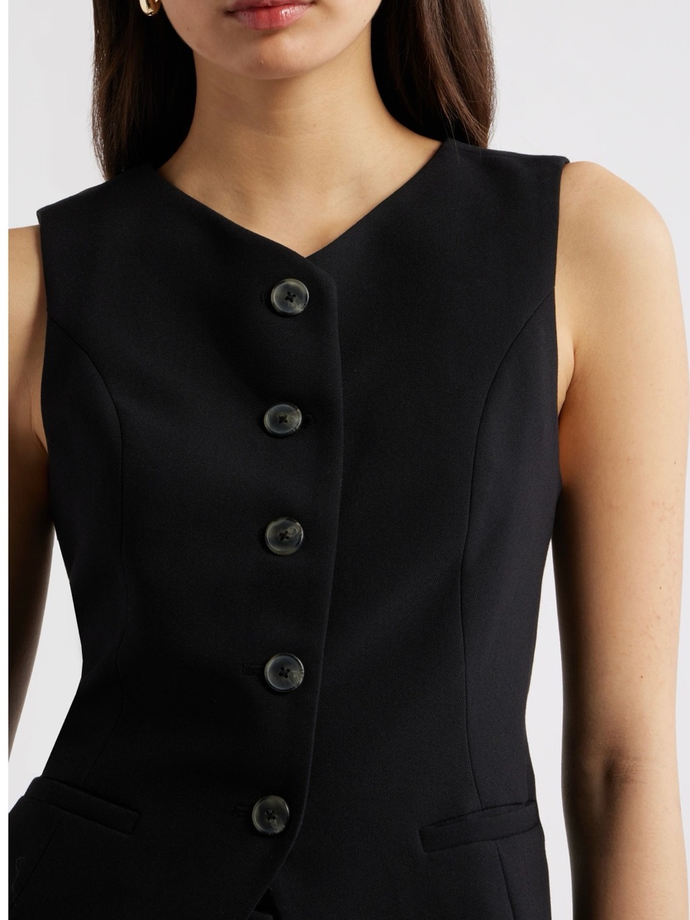 Open edit icon twill waistcoat women